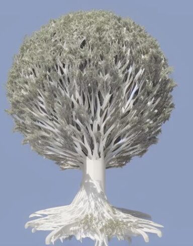 A paper art of a tree