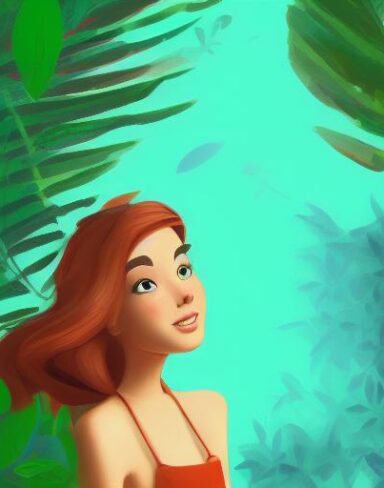 A person with a plant background