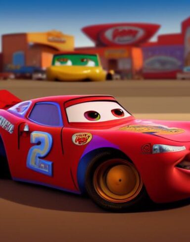 A picture by Pixar of cars characters