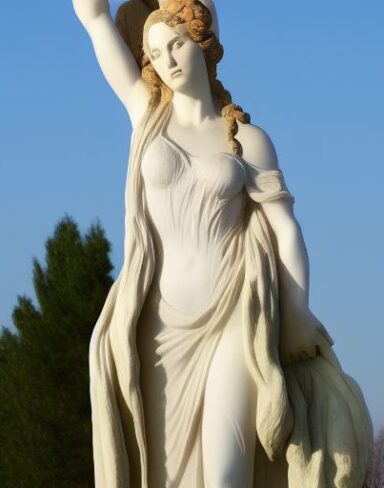 A statue of a female