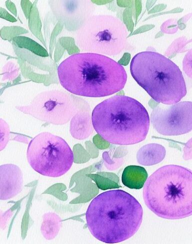 A watercolor painting of simple flowers on a white background by Sydney Carline