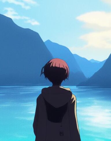 A woman standing in front of a body of water