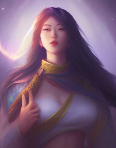 A woman standing near river with stars