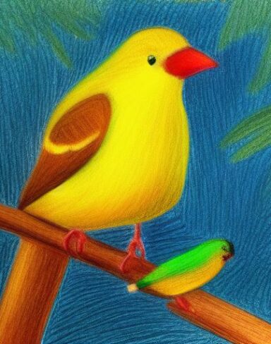 Bird sitting on top of a tree branch