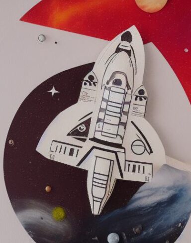 Dark layered paper art