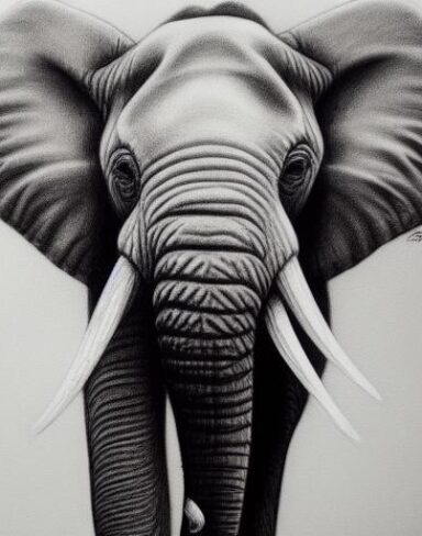 The art drawing of an elephant