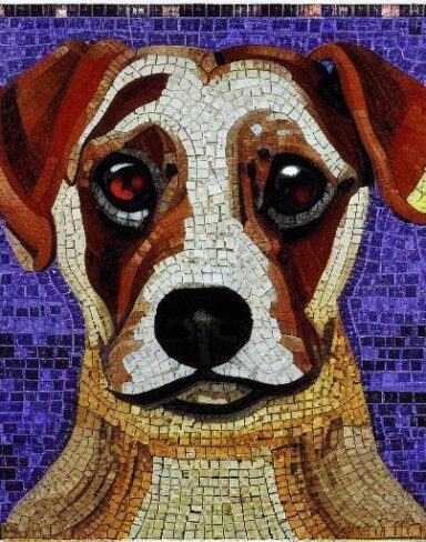 The mosaic of a dog