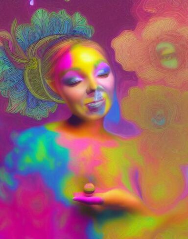 A digital Psychedelic painting inspired by Amanda Sage