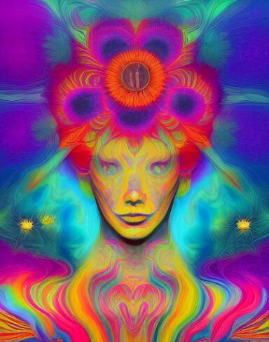 A digital Psychedelic painting inspired by Amanda Sage