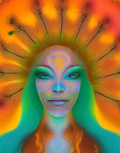 A digital Psychedelic painting inspired by Amanda Sage