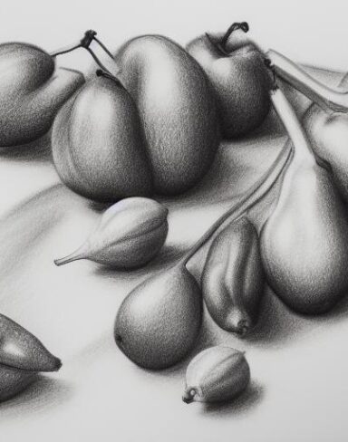 A drawing of some fruits