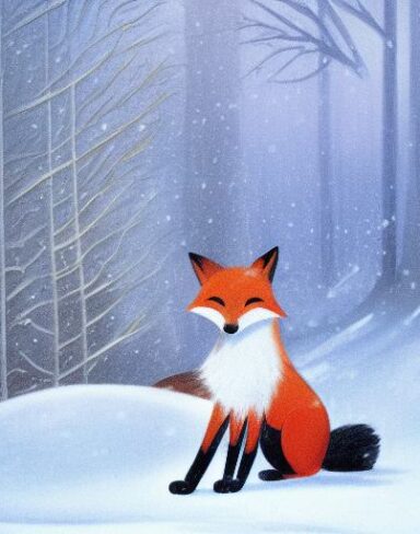 A fox that in the snow