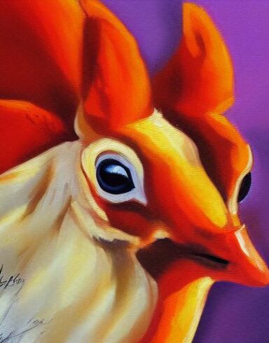 A hen painting