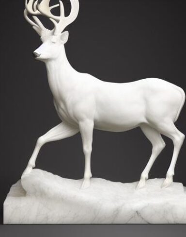 A white deer statue