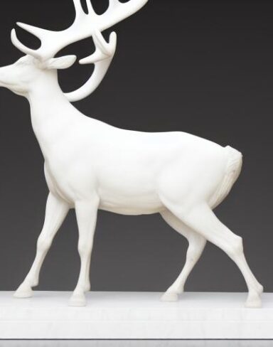 A white deer statue