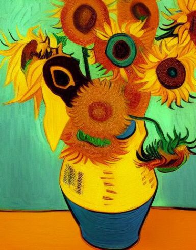 Art painting of sunflowers