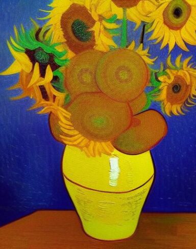 Art painting of sunflowers