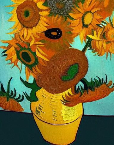 Art painting of sunflowers