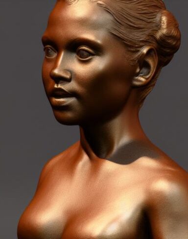 Bronze bust of a girl