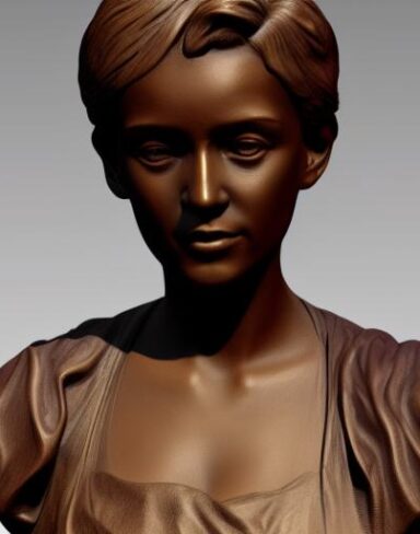 Bronze bust of a young lady