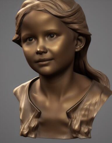 Bronze bust of the young girl