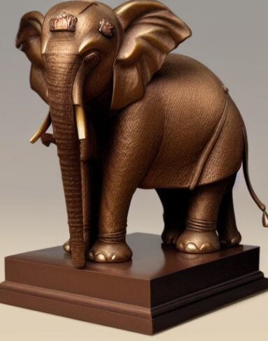 Bronze elephant statue