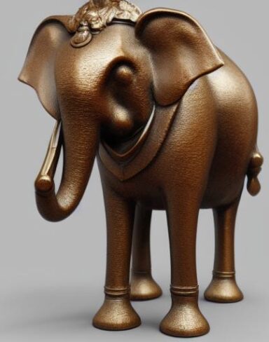 Bronze elephant statue