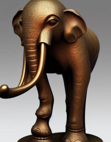 Bronze elephant statue