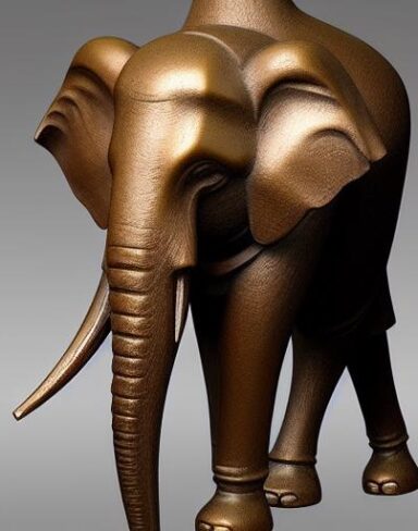 Bronze statue of an elephant