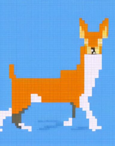 Deer with blue background