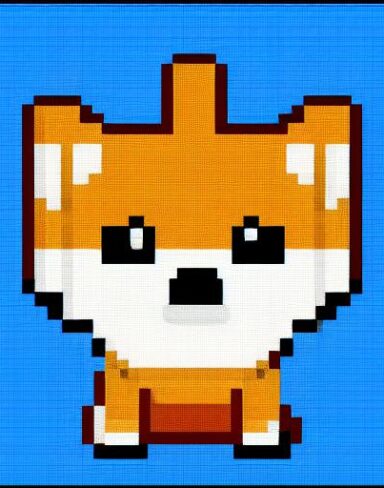 Dog with blue background