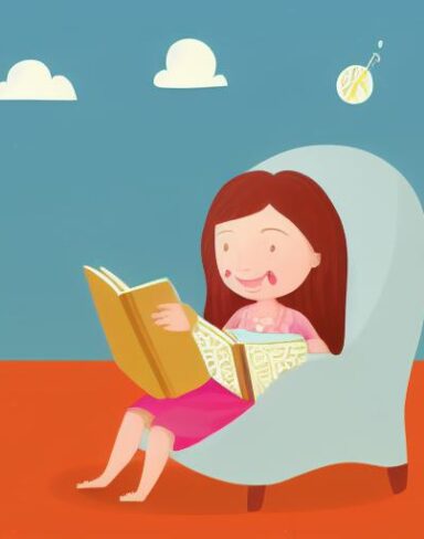 Girl is reading a book