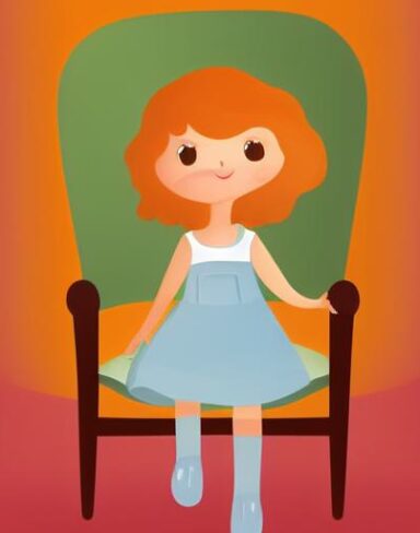 Girl sitting on a chair