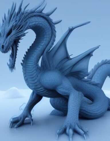 Ice sculpture of a dragon