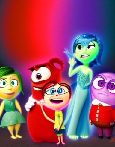 Inside out Disney characters in a movie