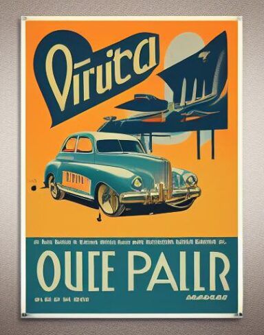 One vintage poster of vehicle