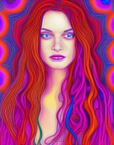 Painting of a woman with long hair