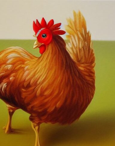 Painting of hen