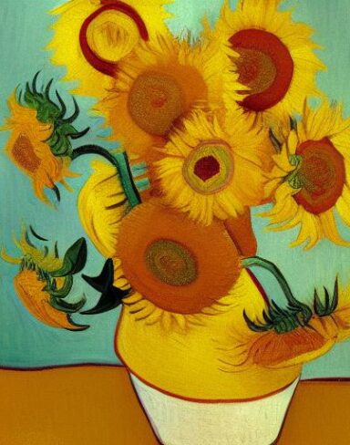 Painting of yellow sunflowers