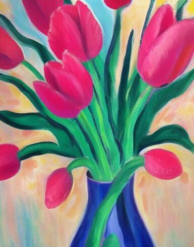 Pink flowers in the vase