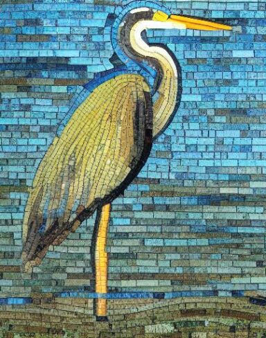 The bird standing in the water