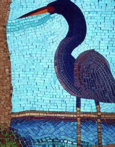 The bird standing in the water