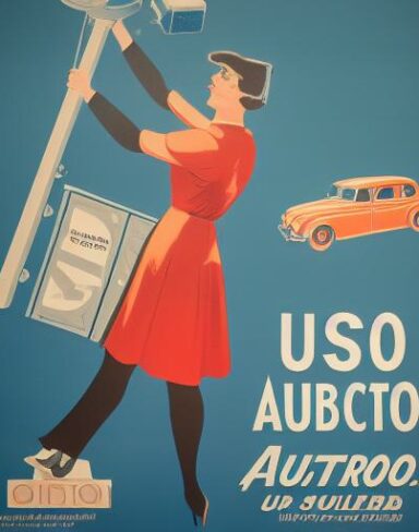 The vintage poster advertising auto service