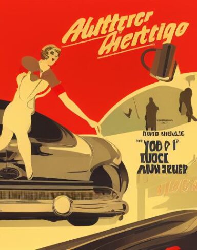 The vintage poster of an auto service