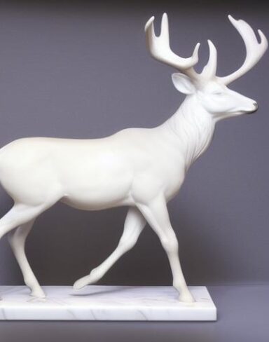White color statue of deer
