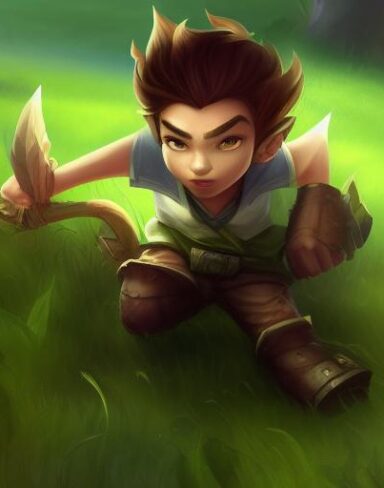 A boy that is standing in the grass