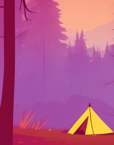 A camping in the forest at night