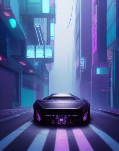 A car on a city street