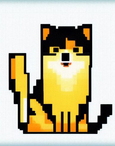 A cat sitting in front of a blue background