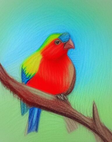 A colorful bird sitting on top of a tree branch